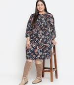 Flex of colors floral print plus size women dress