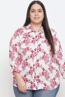 Wiser pink floral print cottan meld plus szie women Shirt