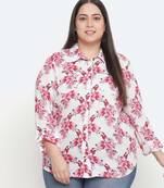 Wiser pink floral print cottan meld plus szie women Shirt