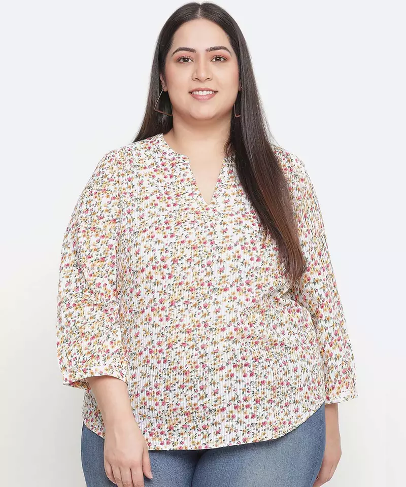 Winky Wink floral print plus size women top