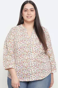 Winky Wink floral print plus size women top