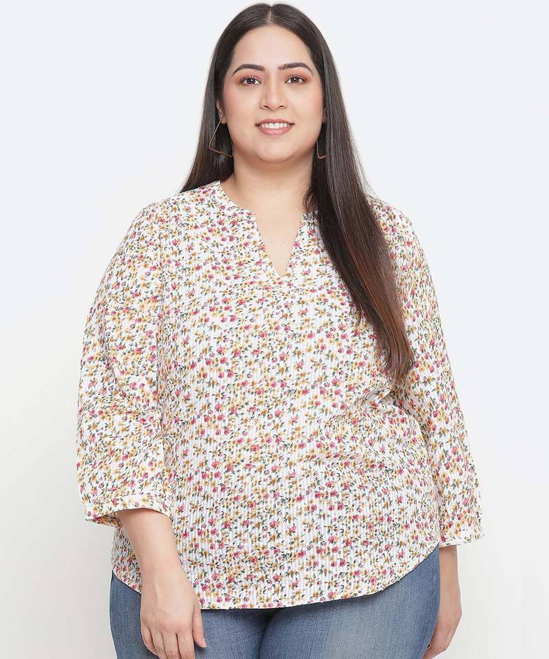 Winky Wink floral print plus size women top