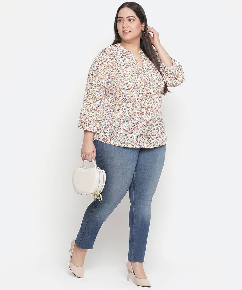 Winky Wink floral print plus size women top