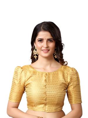 Turquoise woven chiffon saree with blouse 5