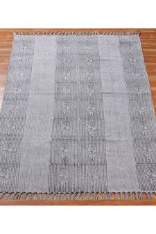 5x5 Ft Geometric Cotton Dhurrie Handmade Area Rug Boho Kilim Garden Yoga Rug