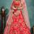 CHARMING Red Sequins Embroidered Art Silk Semi Stitched Bridal Lehenga with double dupatta