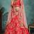 CHARMING Red Sequins Embroidered Art Silk Semi Stitched Bridal Lehenga with double dupatta