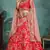 CHARMING Red Sequins Embroidered Art Silk Semi Stitched bridal lehenga with double dupatta