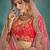 CHARMING Red Sequins Embroidered Art Silk Semi Stitched bridal lehenga with double dupatta
