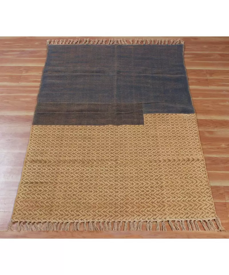 6x9 Ft Indian Hand Block Printed Cotton Dhurrie Area Rug Indoor Kitchen Art Decor Carpet