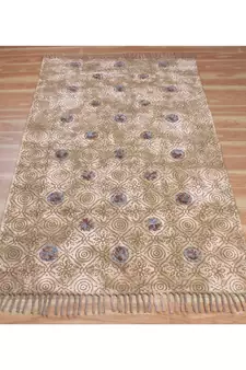 7x7 Ft Hand Made Cotton Dhurrie Boho Area Rug Geometric Carpet MultiColor
