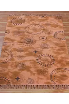 10x10 Ft Hand Block Printed Rug Boho Kilim Area Rug Outdoor Patio Decor Flat Woven
