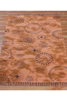 2.6x10 Ft Hand Block Printed Rug Boho Kilim Area Rug Outdoor Patio Decor Flat Woven