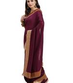 Purple woven georgette saree with blouse