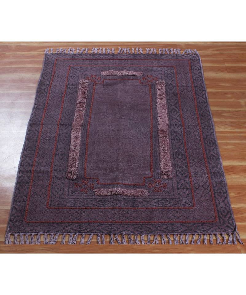 4x20 Ft Boho Rug Hand Made Cotton Dhurrie Area Rug Flatweave Brown Color Carpet