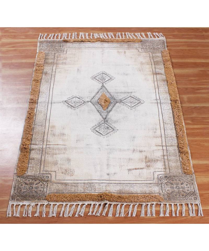 9x12 Ft Handmade Dark Brown Cotton Dhurrie Boho Kilim Area Rug Home Decorative Carpet