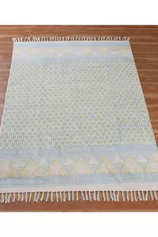 4x7 Ft Rug For Patio Decor Hand Made Cotton Dhurrie Area Rug Modern Style Rug