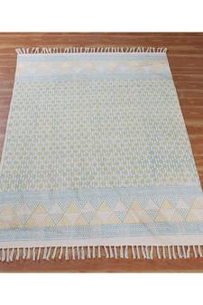 2.6x4 Ft Rug For Patio Decor Hand Made Cotton Dhurrie Area Rug Modern Style Rug