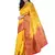 Yellow woven banarasi silk saree with blouse