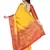 Yellow woven banarasi silk saree with blouse
