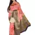 Pink woven banarasi silk saree with blouse