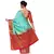 Light blue woven banarasi silk saree with blouse