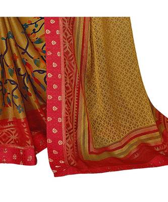 Pisara Olive Chiffon Printed Saree 3