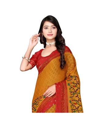 Pisara Orange Chiffon Printed Saree 2