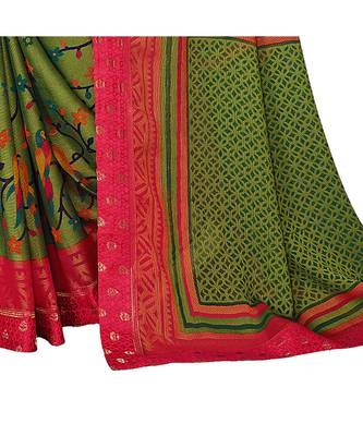Pisara Green Chiffon Printed Saree 3