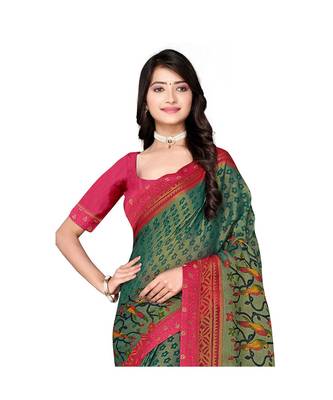Pisara Green Chiffon Printed Saree 2