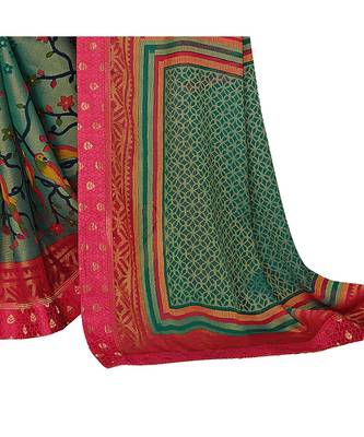 Pisara Green Chiffon Printed Saree 3