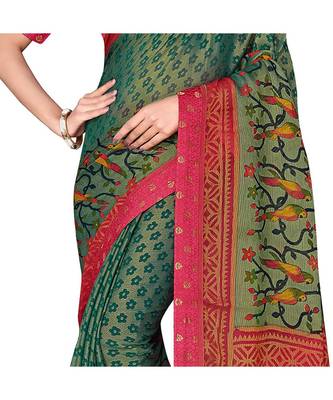 Pisara Green Chiffon Printed Saree 4