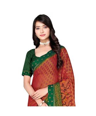Pisara Rust Chiffon Printed Saree 2