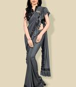 Ready-To-Wear Pre Stitched Ruffle Fancy Imported Fabric Saree with Beautiful Sequin Blouse