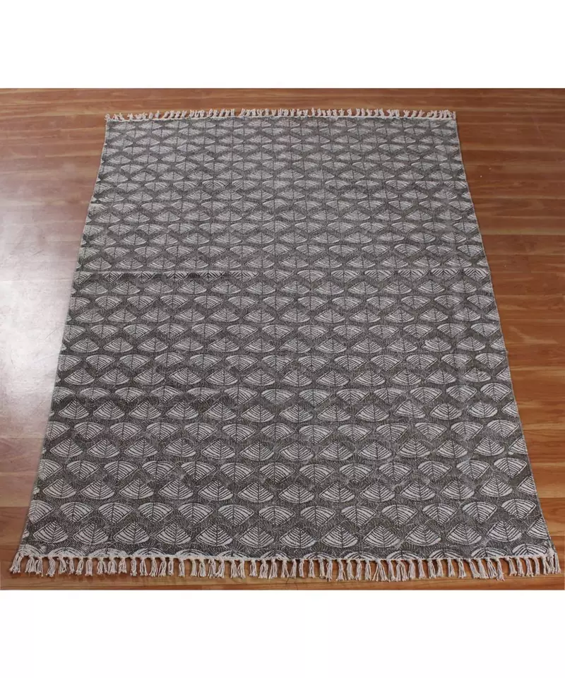 4x10 Ft Boho Rug Hand Made Cotton Dhurrie Area Rug Flatweave Dhurrie Blue Color Carpet