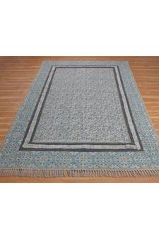 12x18 Ft Rug For Bedroom Decor Hand Block Printed Cotton Dhurrie Flat Woven