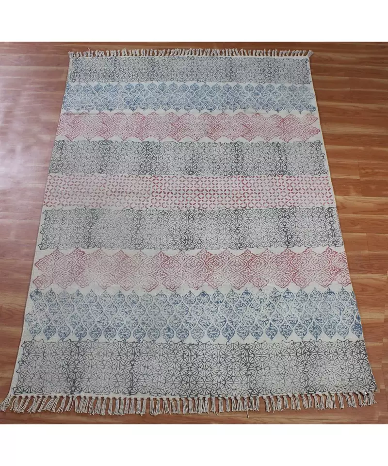 3x3 Ft Cotton Dhurrie Hand Made Area Rug Outdoor Beach Yoga Carpet