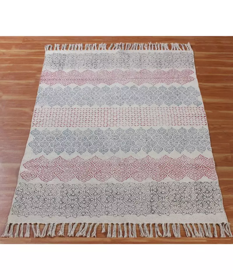 6x12 Ft Rug For Guest Room Area Rug Hand Made Cotton Dhurrie Boho Kilims Throw Rug Flat Woven