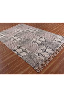 4x6 Ft Hand Block Printed Cotton Dhurrie Area Rug Boho Kilim Lounge Decorative Carpet