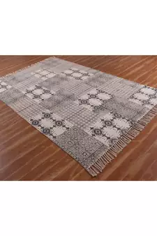 10x16 Ft Hand Block Printed Cotton Dhurrie Area Rug Boho Kilim Lounge Decorative Carpet