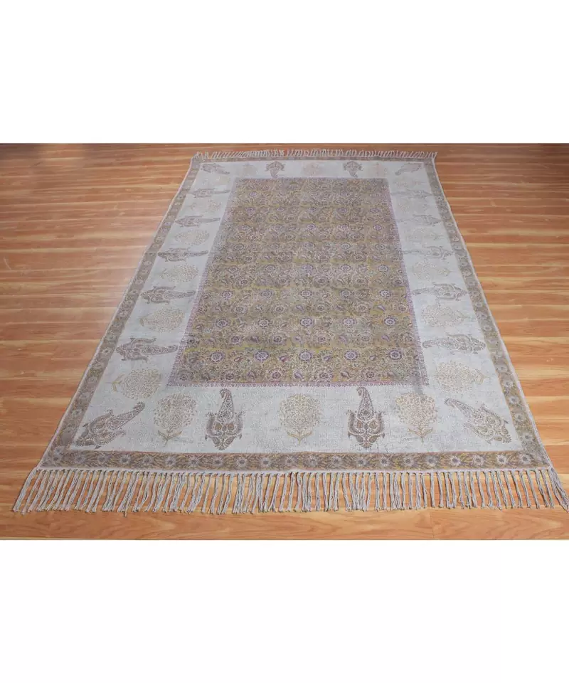 2x3 Ft Indian Hand Block Printed Area Rug Boho Kilim Indoor Kitchen Decor Carpe.