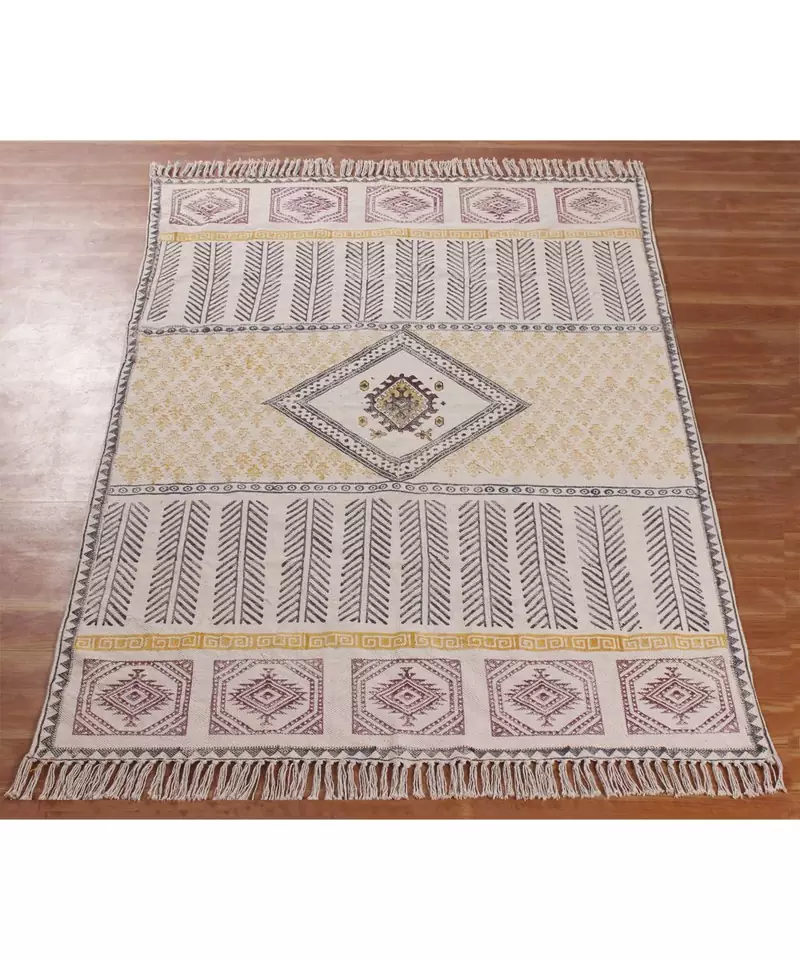 12x18 Ft Handmade Area Rug Cotton Dhurrie Hand Woven Indoor Office/Home Decor Rug.