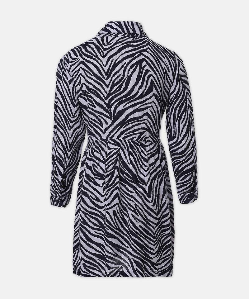 Zebronic Zebra print button-down girl dress
