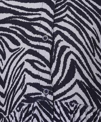 Zebronic Zebra print button-down girl dress 3
