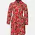 Winning Red floral print  button-down girl dress