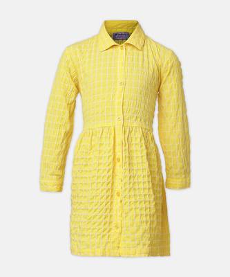 Cutest yellow  button-down girl dress 1