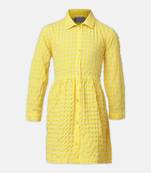 Cutest yellow  button-down girl dress