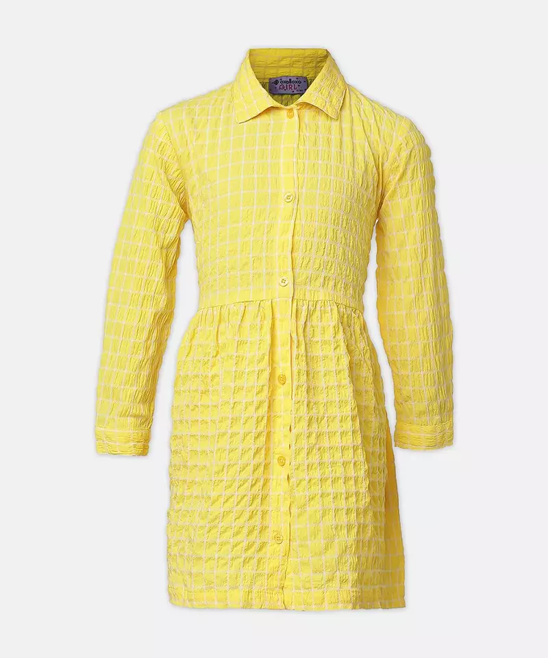 Cutest yellow  button-down girl dress