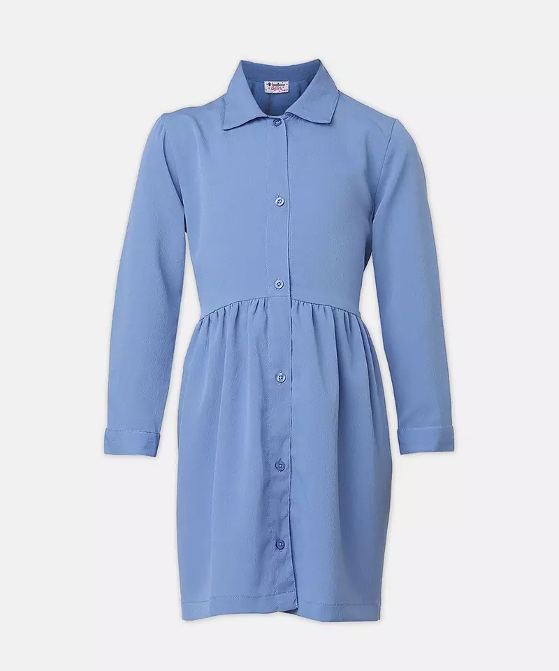 Styler solid  button-down girl dress