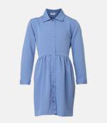 Styler solid  button-down girl dress